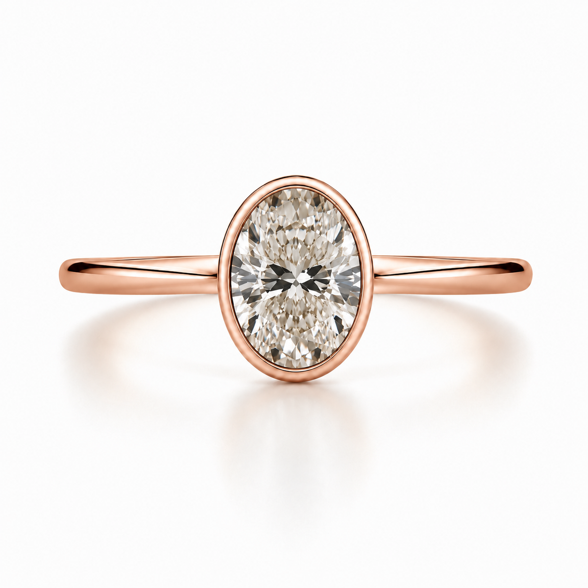 Oval Lab Diamond Bezel Ring