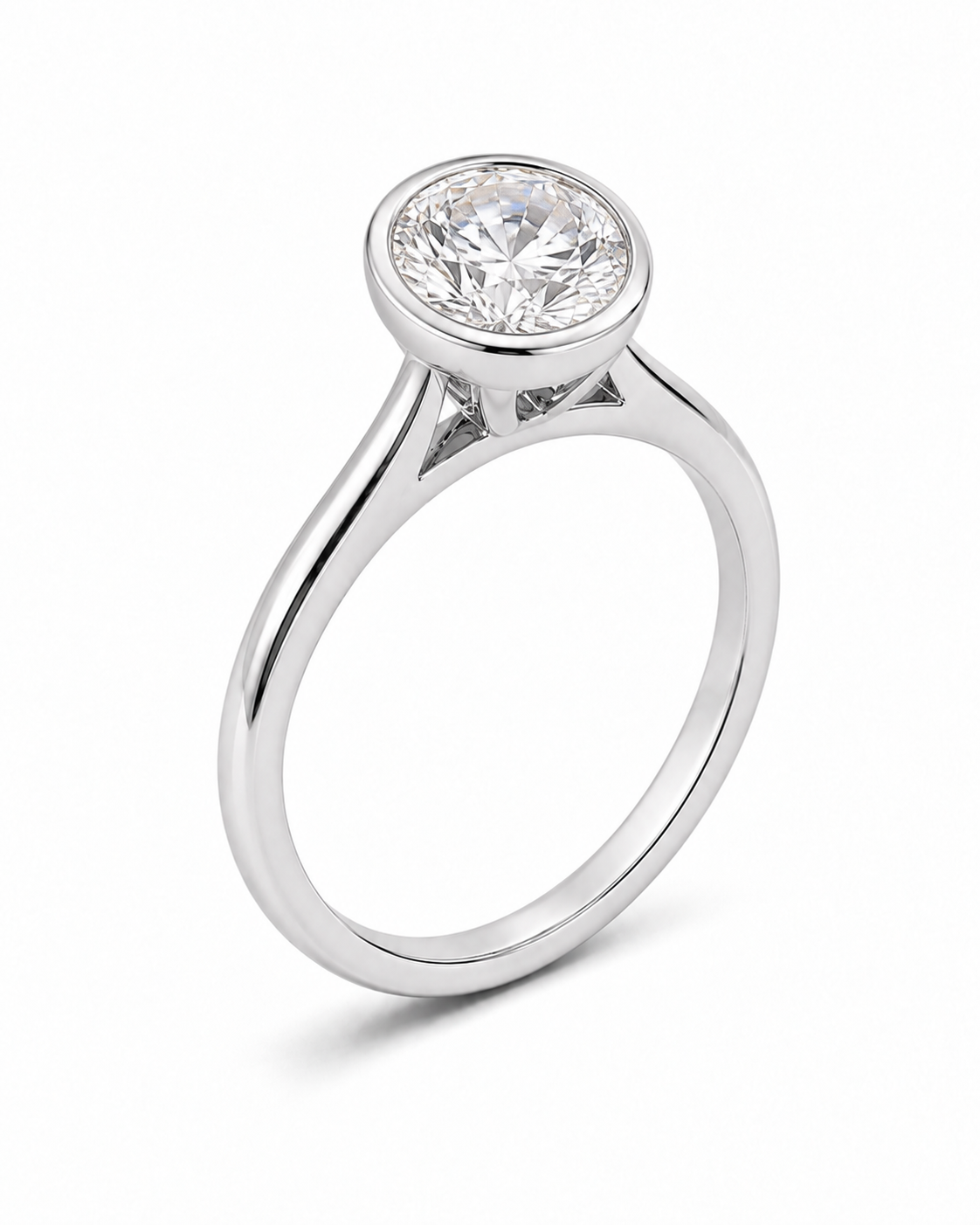 Round Lab Diamond Bezel Ring