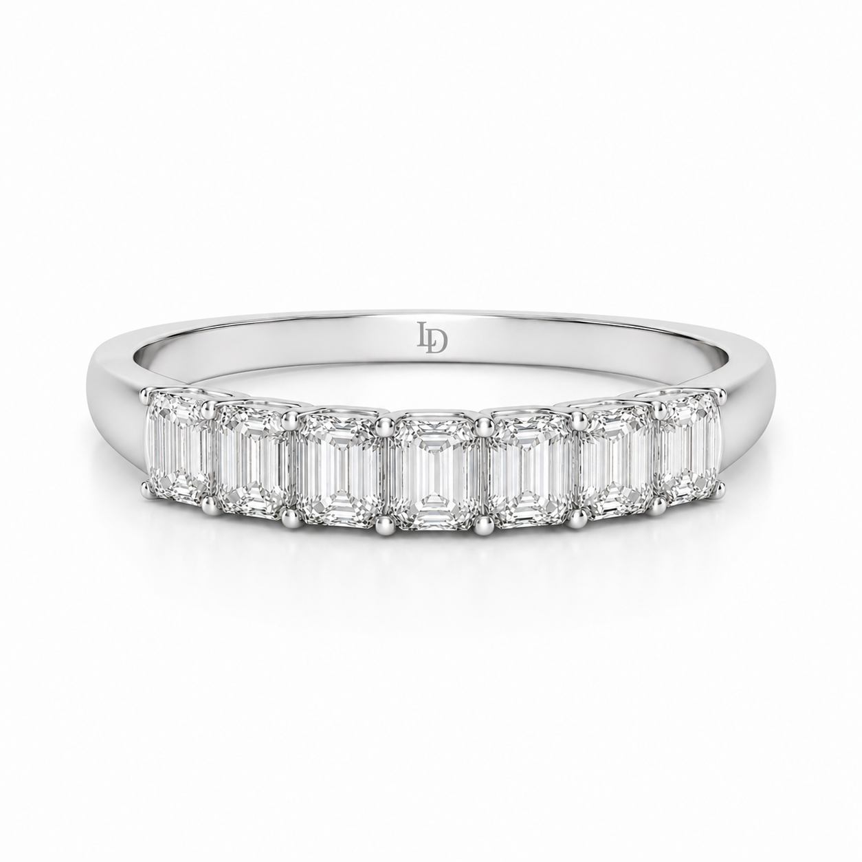 Emerald Cut Seven Stone Diamond Ring
