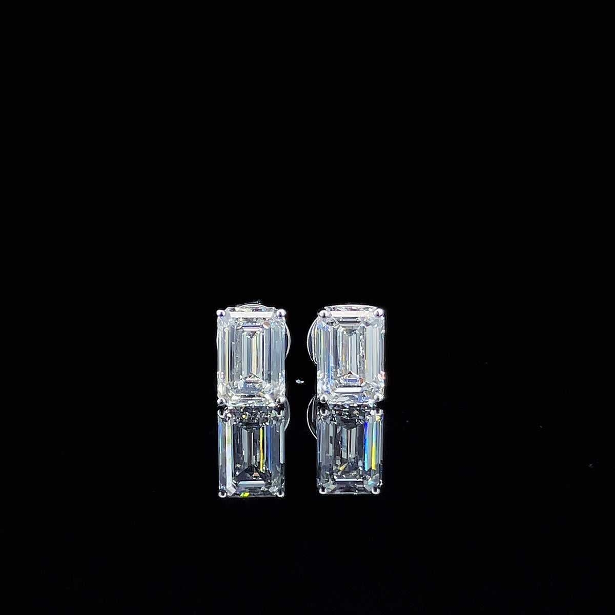 Emerald-Cut Lab-Grown Diamond Stud Earrings