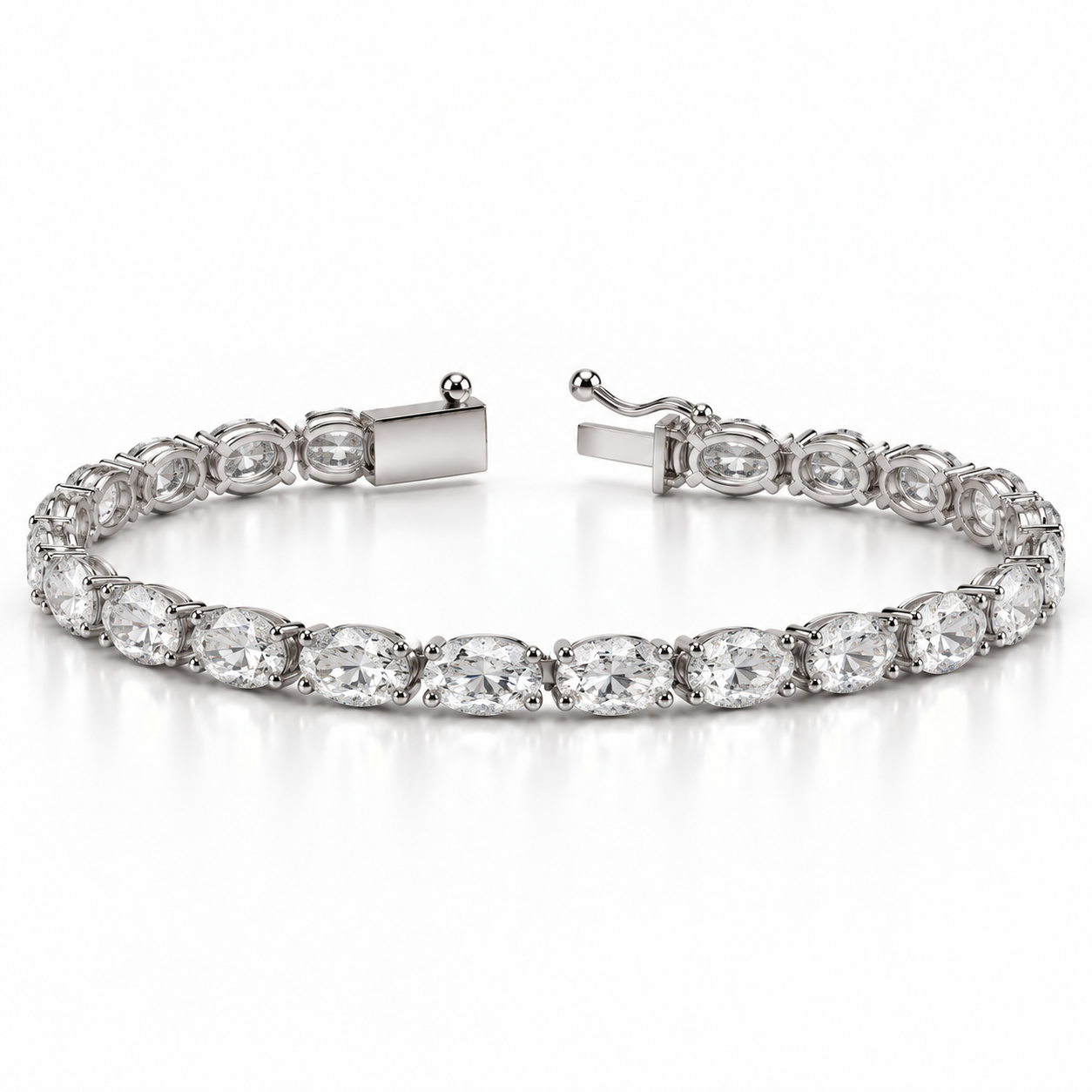 Oval Lab Diamond Tennis Bracelet