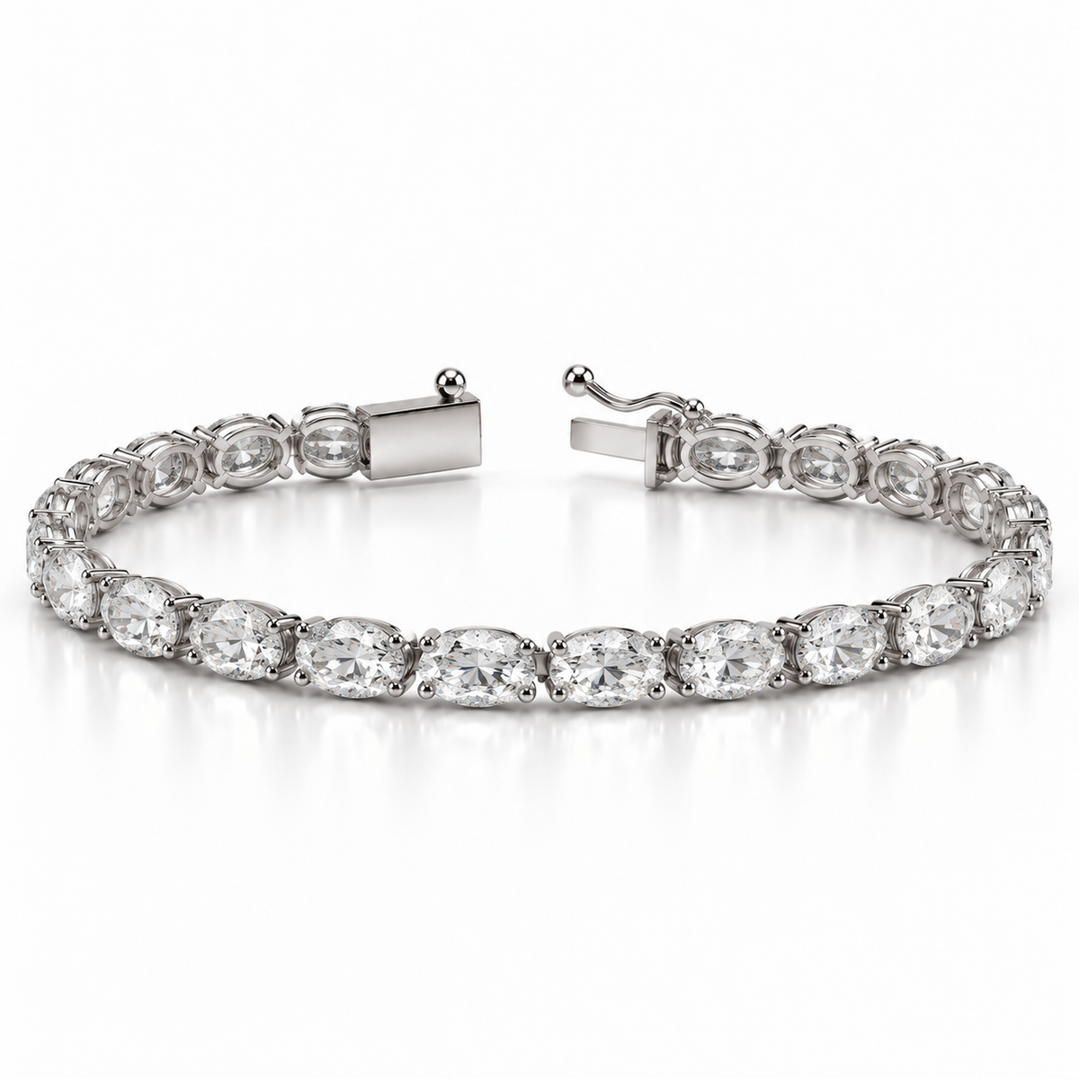 Oval Lab Diamond Tennis Bracelet