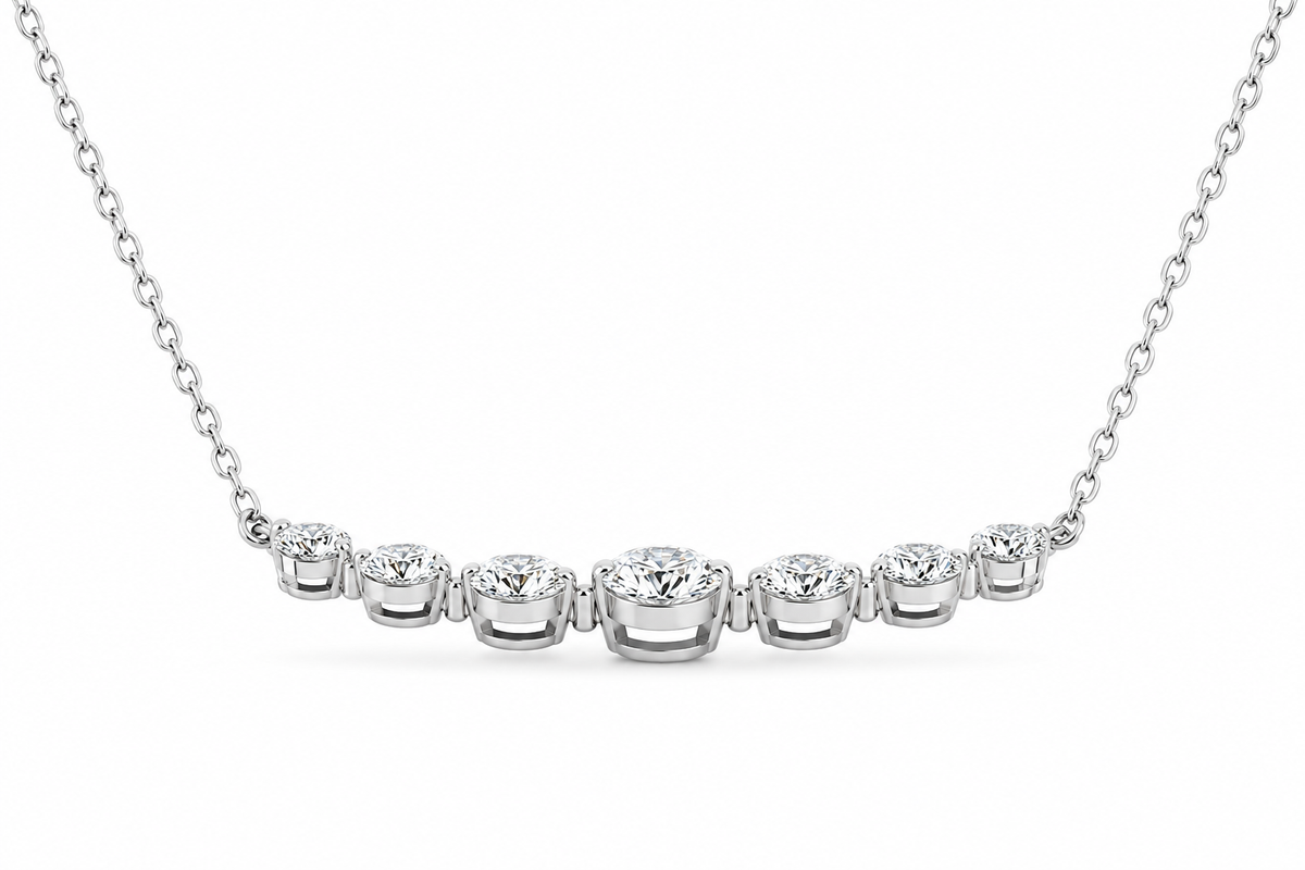 Graduated Round Lab Diamond Necklace