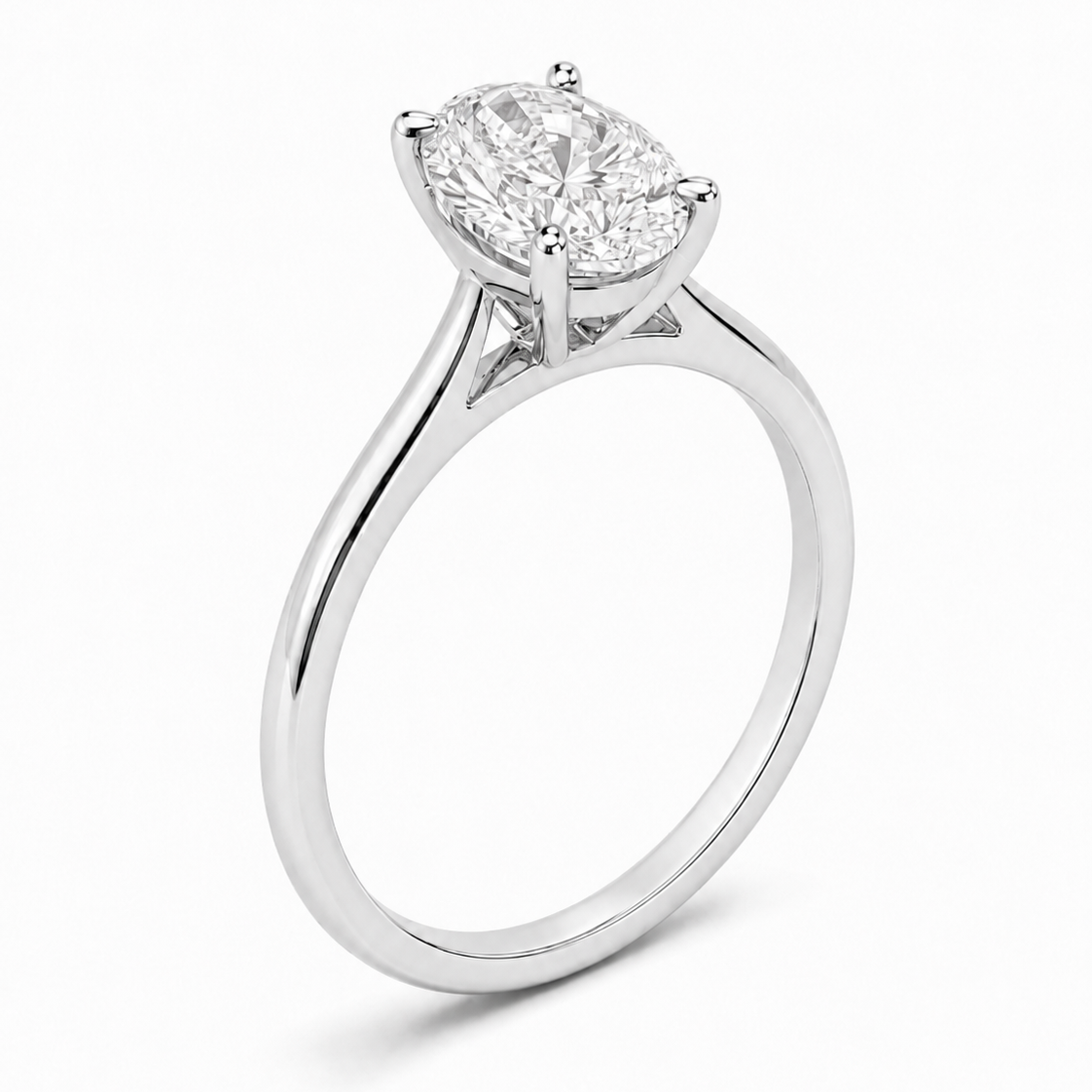 Oval Lab Diamond Solitaire Ring