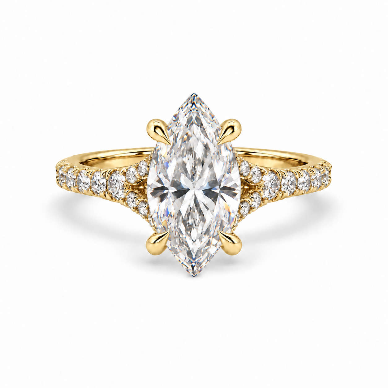 Marquise Pavé Lab-grown Diamond Engagement Ring