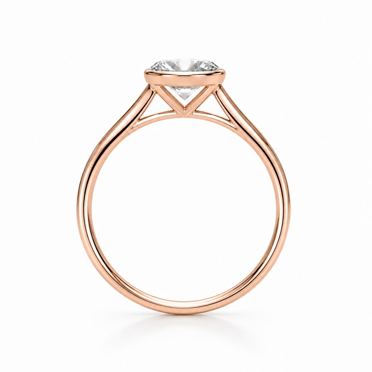 Round Lab Diamond Bezel Ring