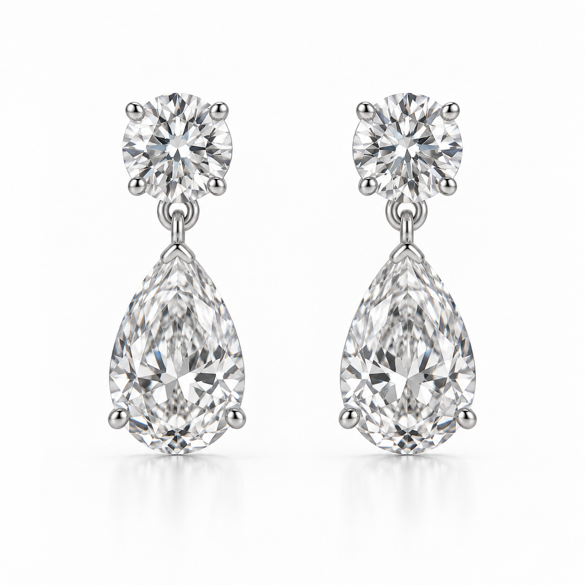 Pear Diamond Drop Earrings