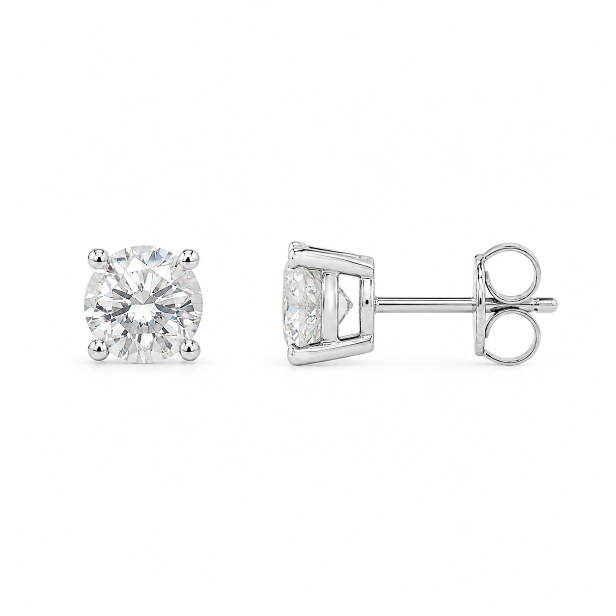 Round Brilliant Lab-Grown Diamond Stud Earrings