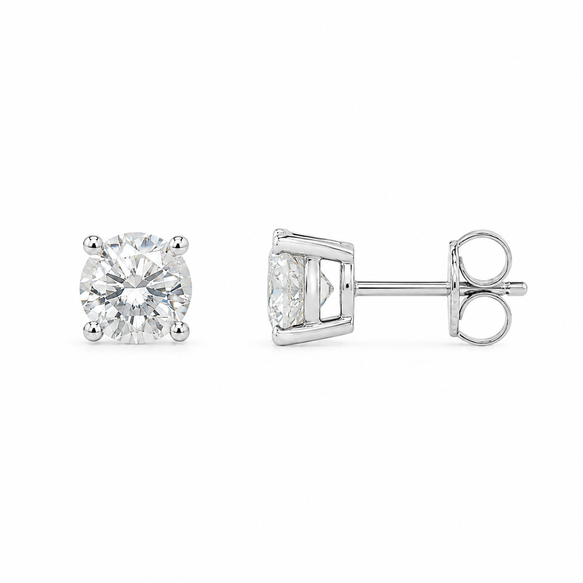 Round Brilliant Lab-Grown Diamond Stud Earrings