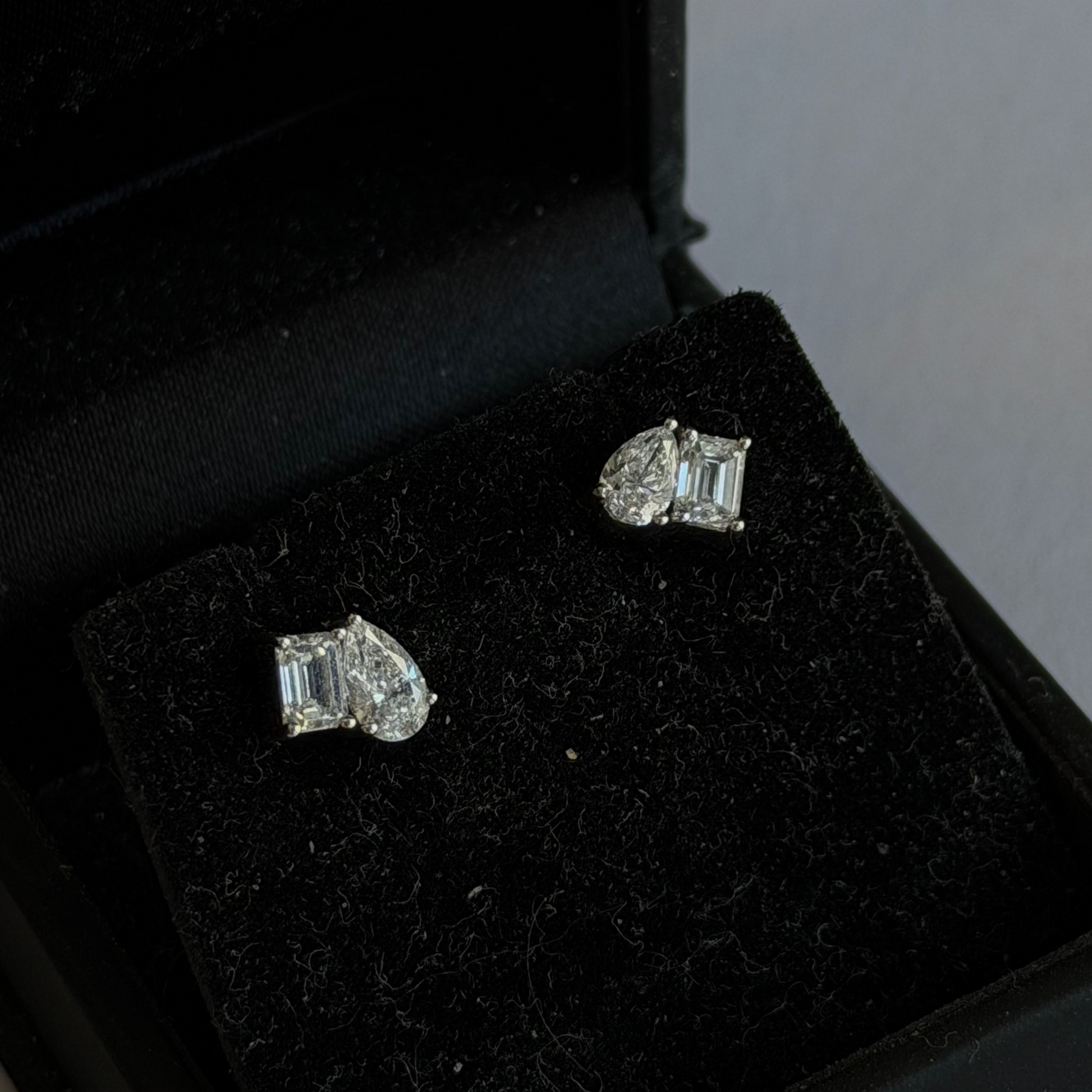 1.00 TCW Lab-Grown Diamond Toi&Moi Stud Earrings (Copy)