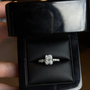 2.00 carat radiant-cut diamond pavé ring in white gold