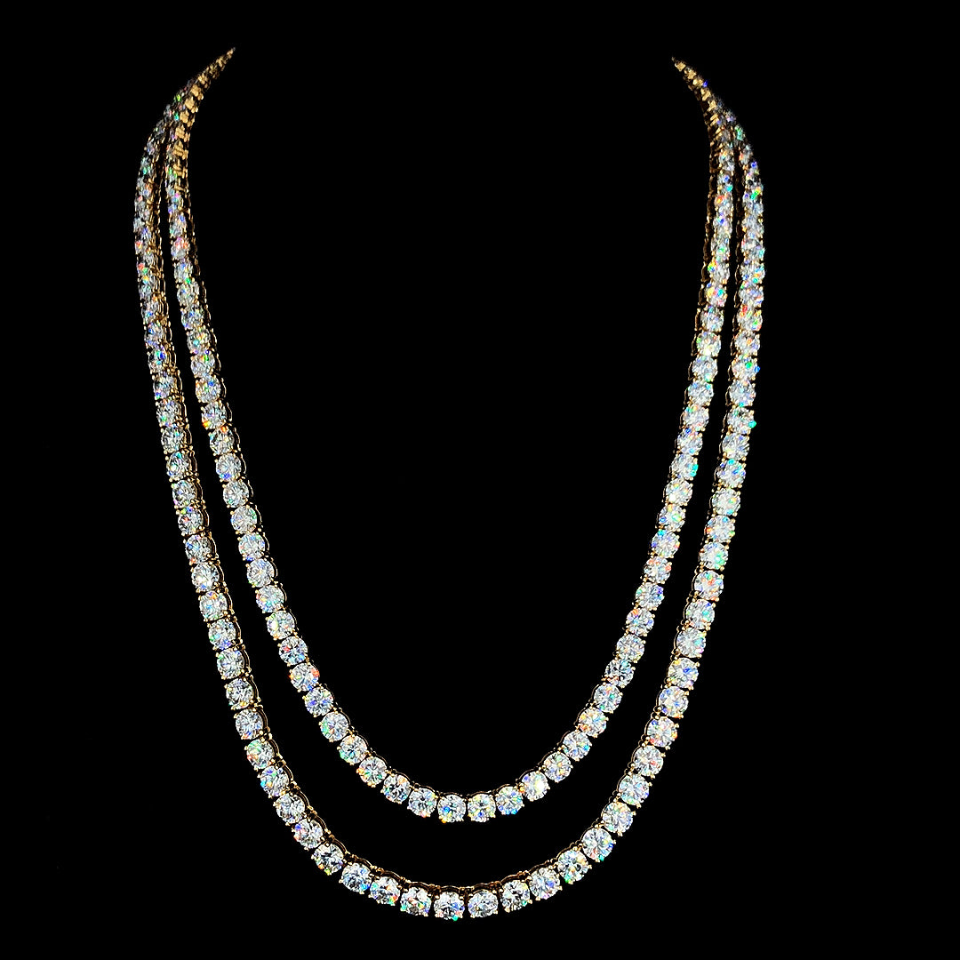 Round Lab Diamond Tennis Necklace