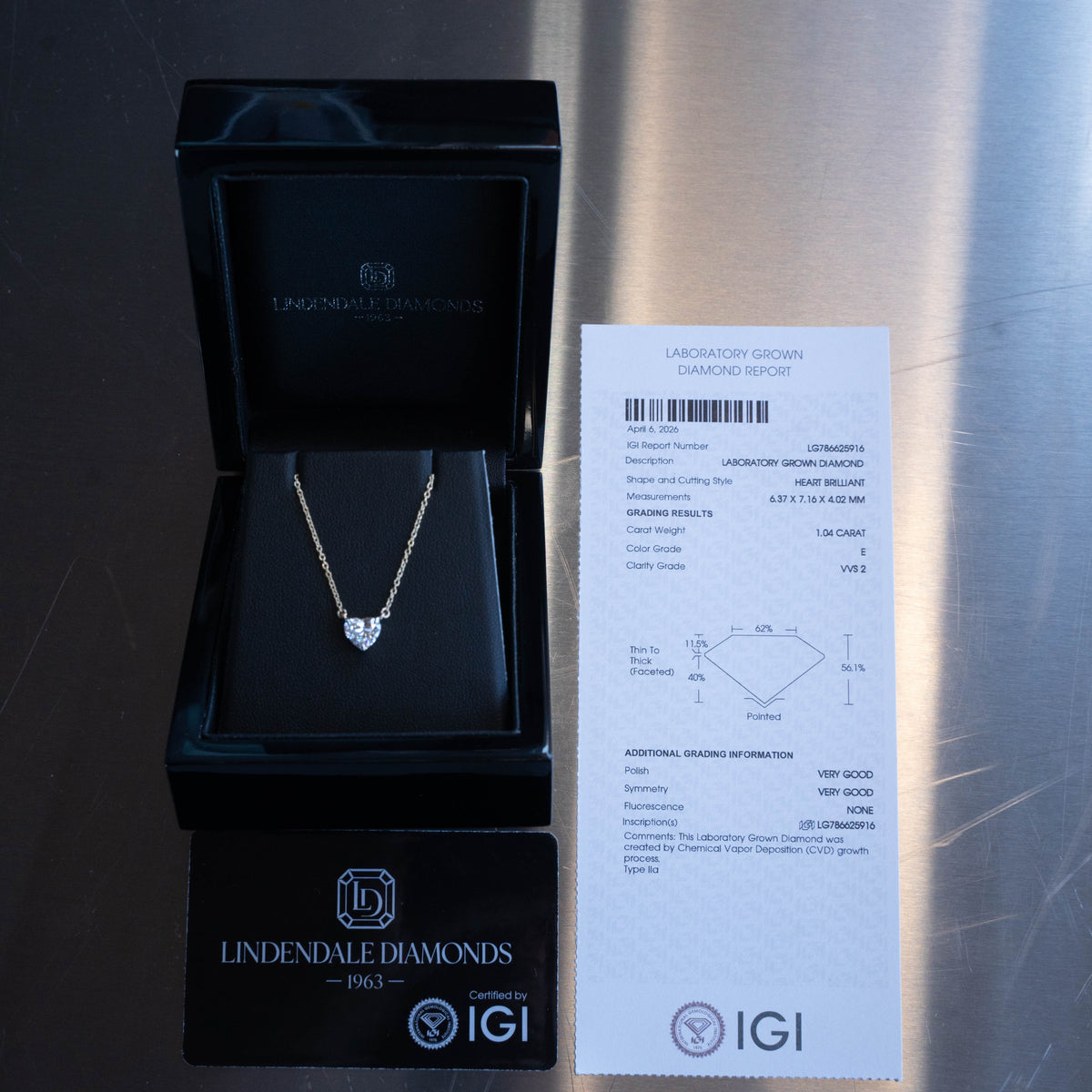 Heart Cut Diamond Necklace – 1.04 ct