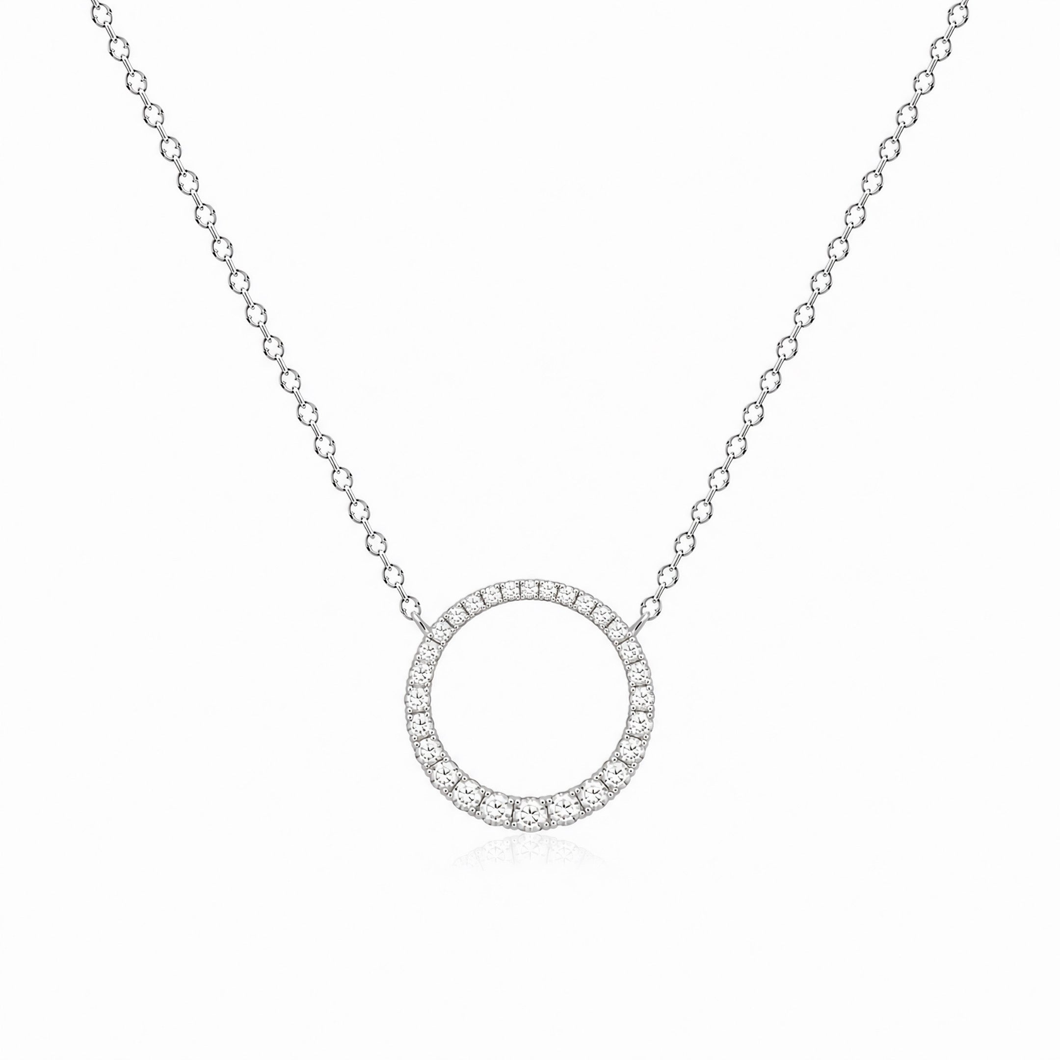 Pavé Lab Diamond Circle Graduated Pendant