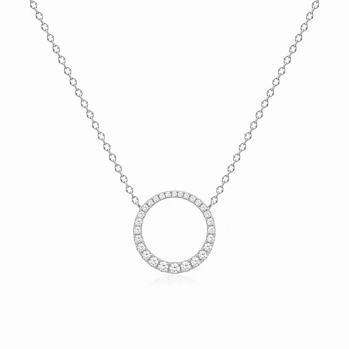 Pavé Lab Diamond Circle Graduated Pendant