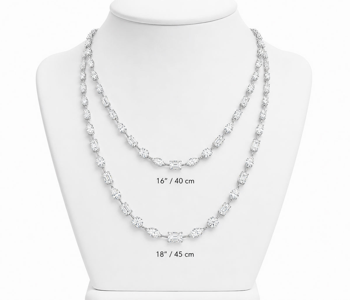 Mixed Shape Lab Diamond Tennis Necklace