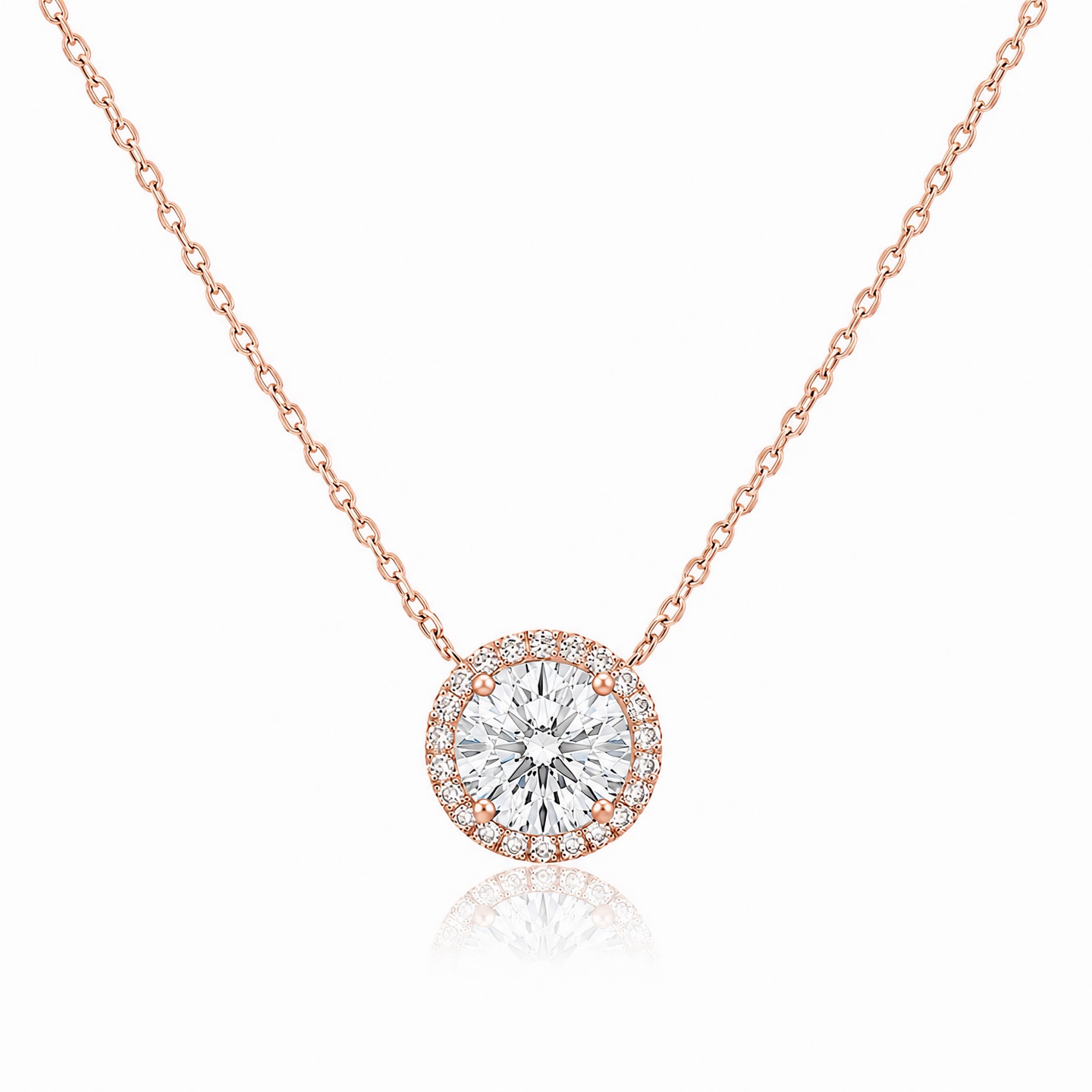 Round Halo Diamond Pendant