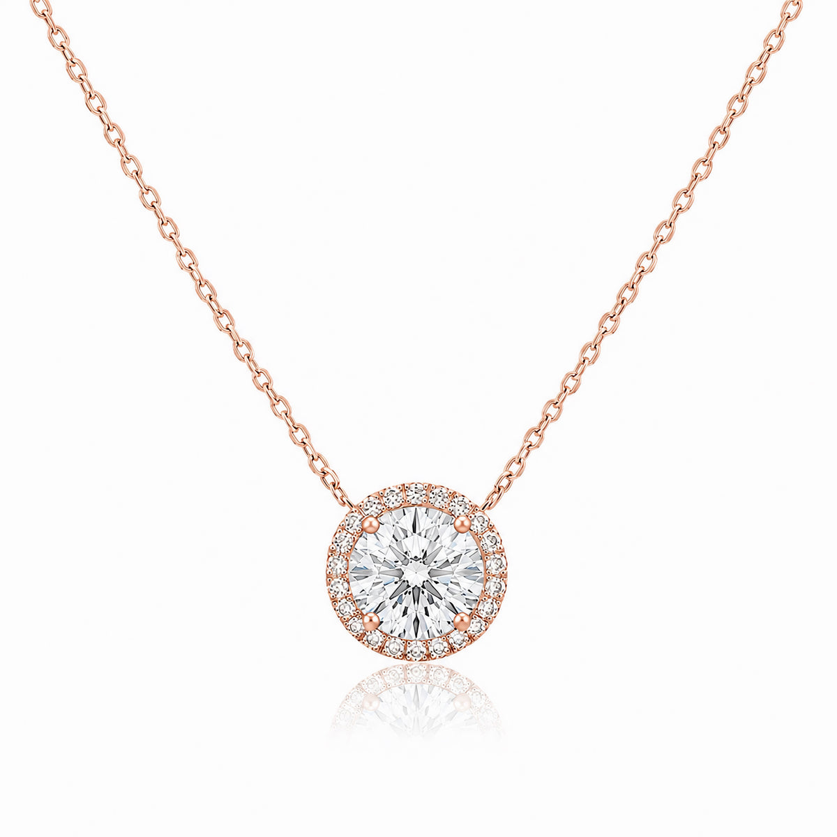 Round Halo Diamond Pendant