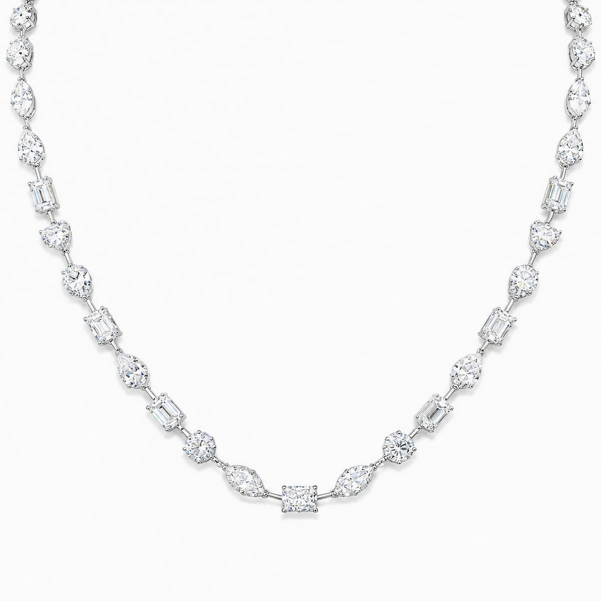Mixed Shape Lab Diamond Tennis Necklace