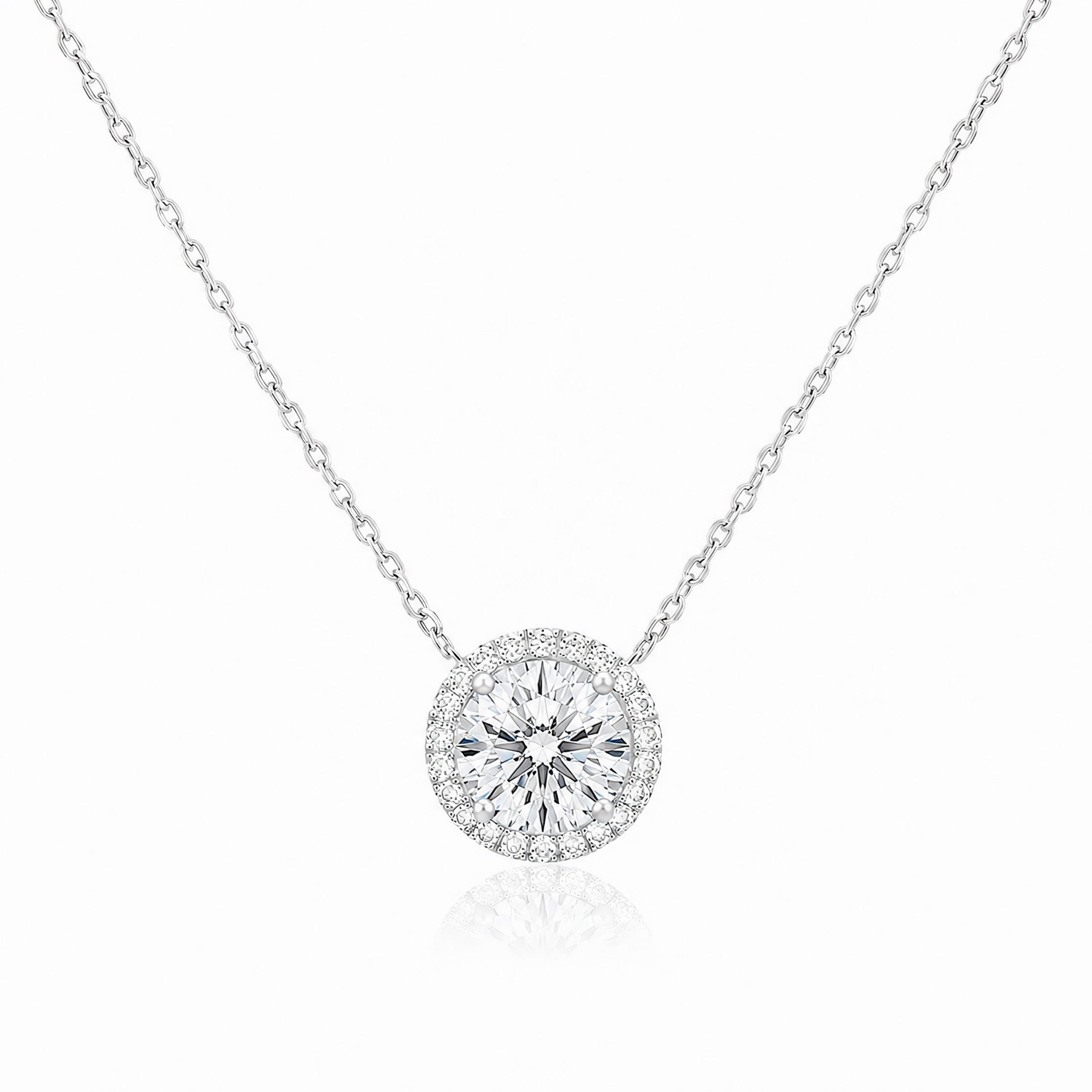 Round Halo Diamond Pendant