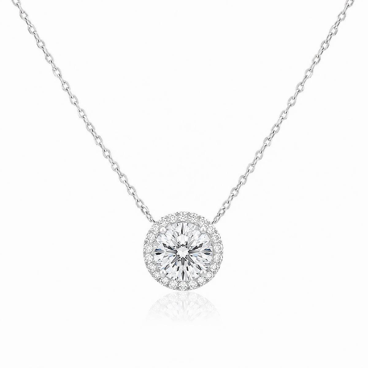 Round Halo Diamond Pendant