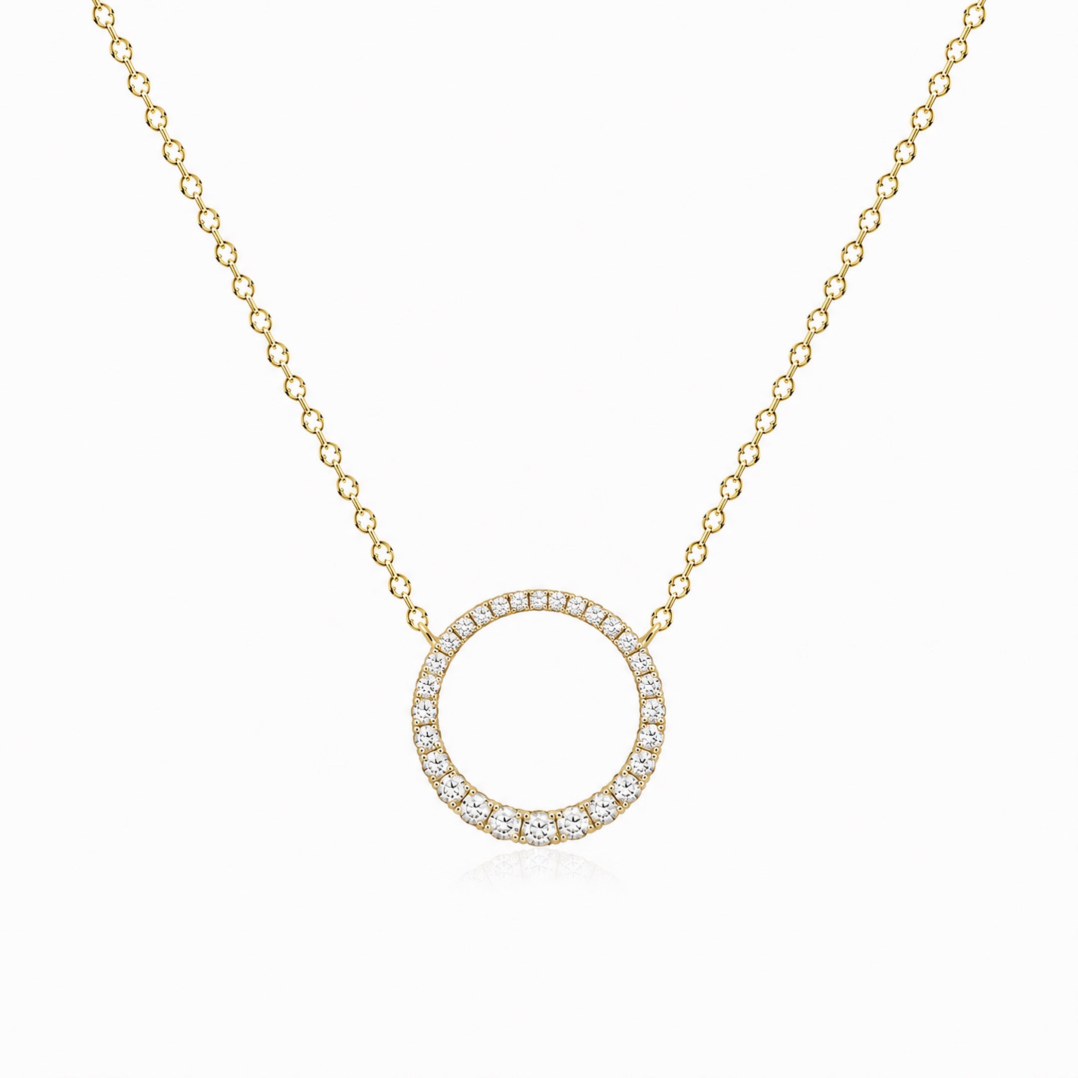 Pavé Lab Diamond Circle Graduated Pendant