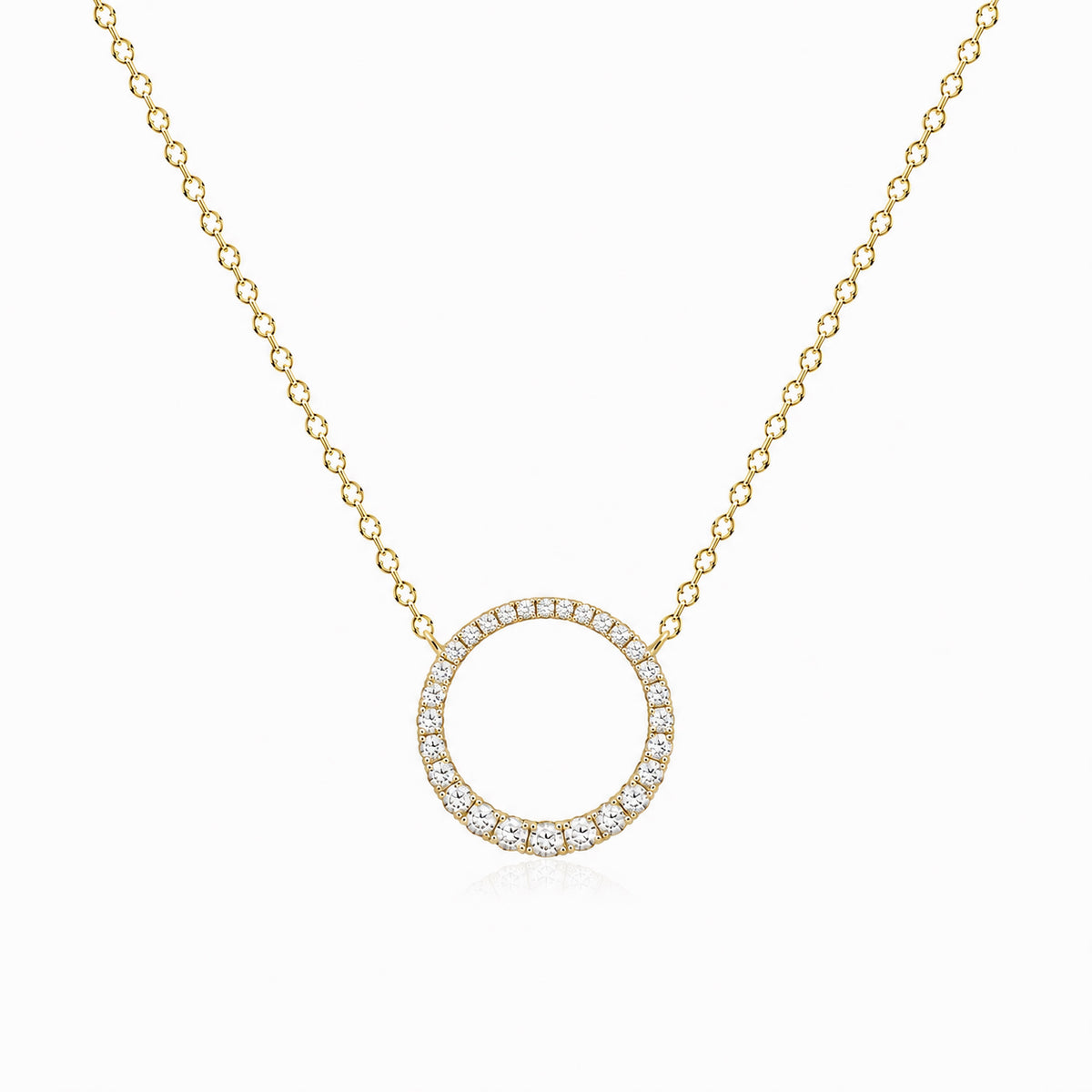 Pavé Lab Diamond Circle Graduated Pendant