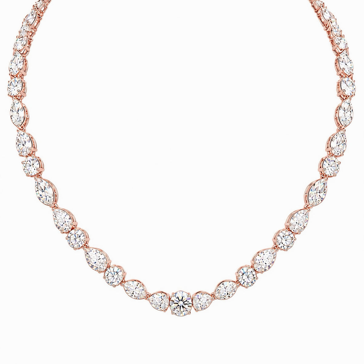 Mixed Shape Diamond Tennis Necklace