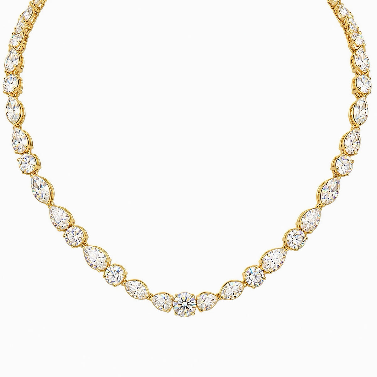 Mixed Shape Diamond Tennis Necklace