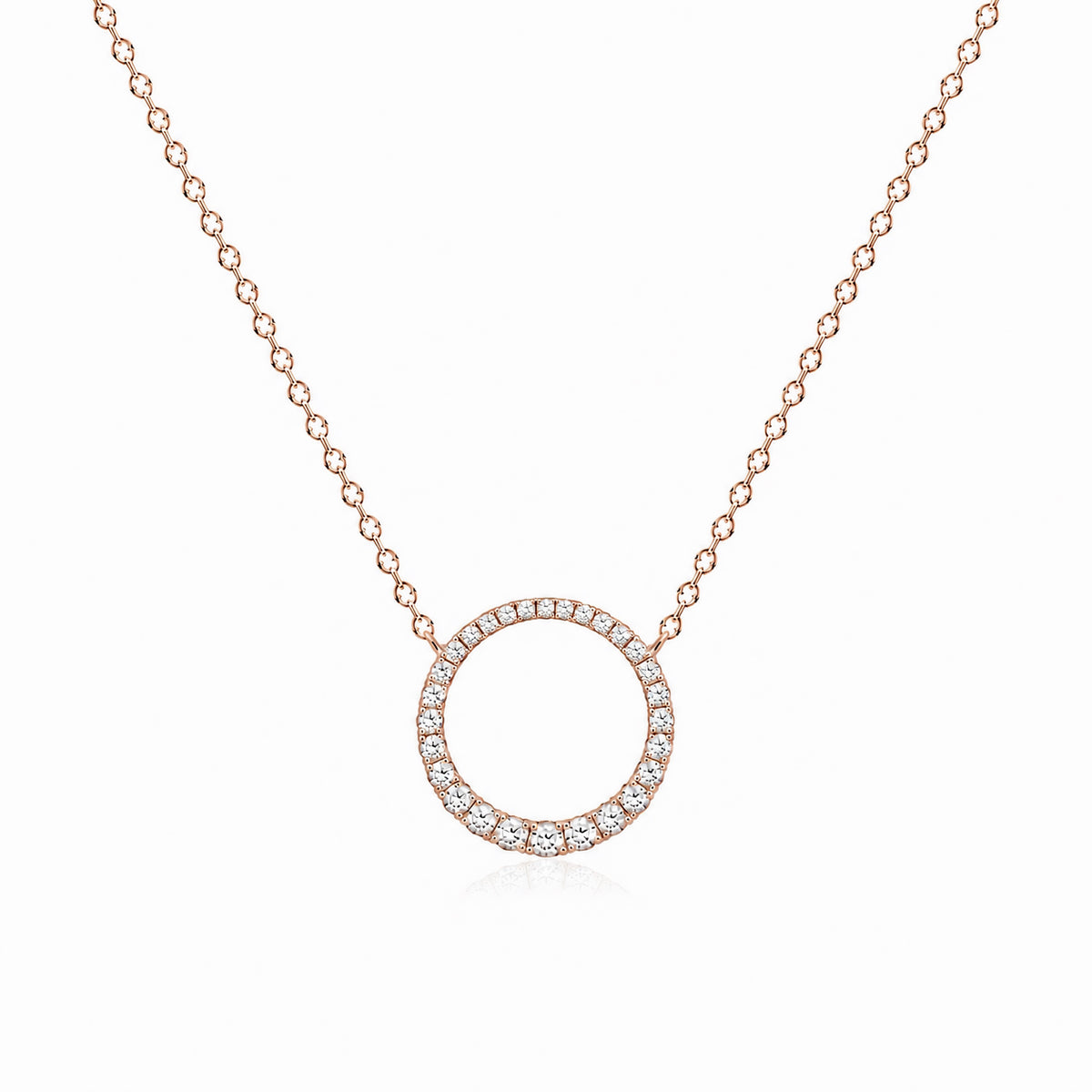 Pavé Lab Diamond Circle Graduated Pendant