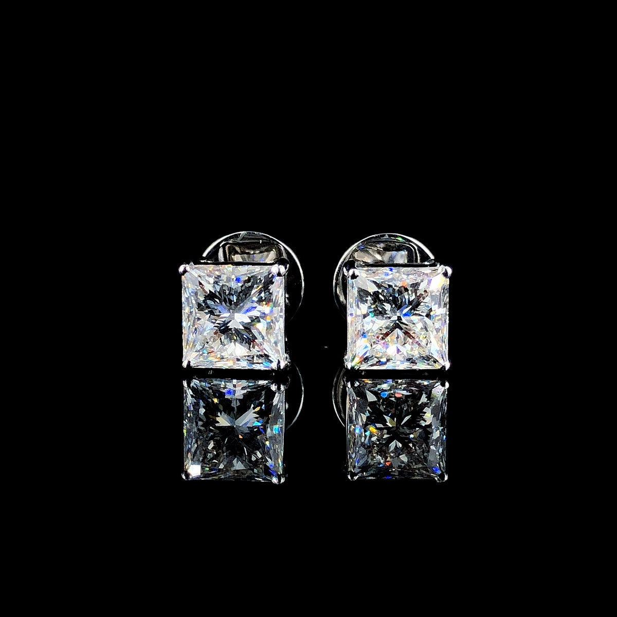 Princess Cut Lab-Grown Diamond Stud Earrings