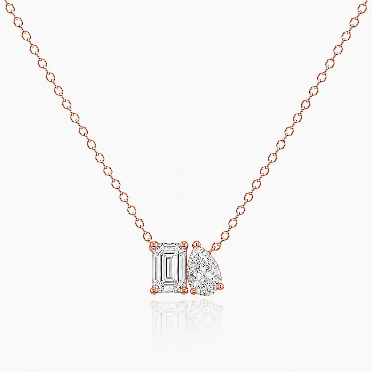 Toi et Moi Lab Diamond Pendant Necklace