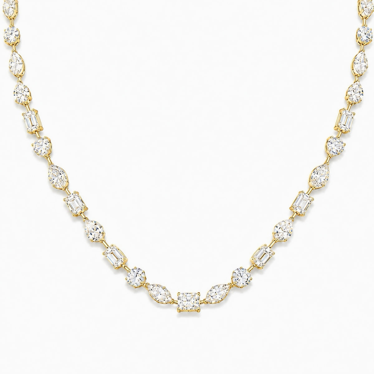 Mixed Shape Lab Diamond Tennis Necklace