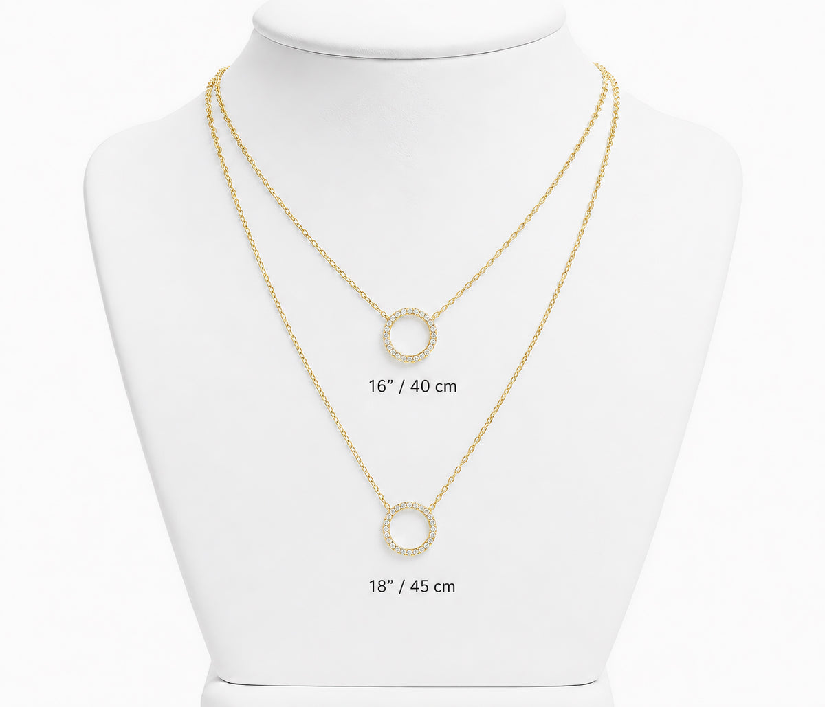 Pavé Lab Diamond Circle Graduated Pendant