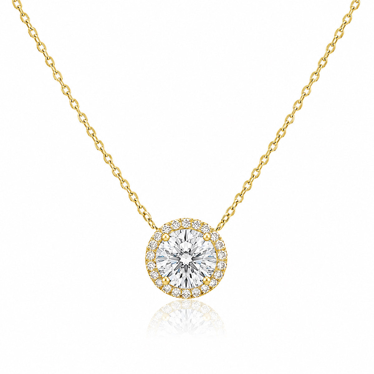 Round Halo Diamond Pendant