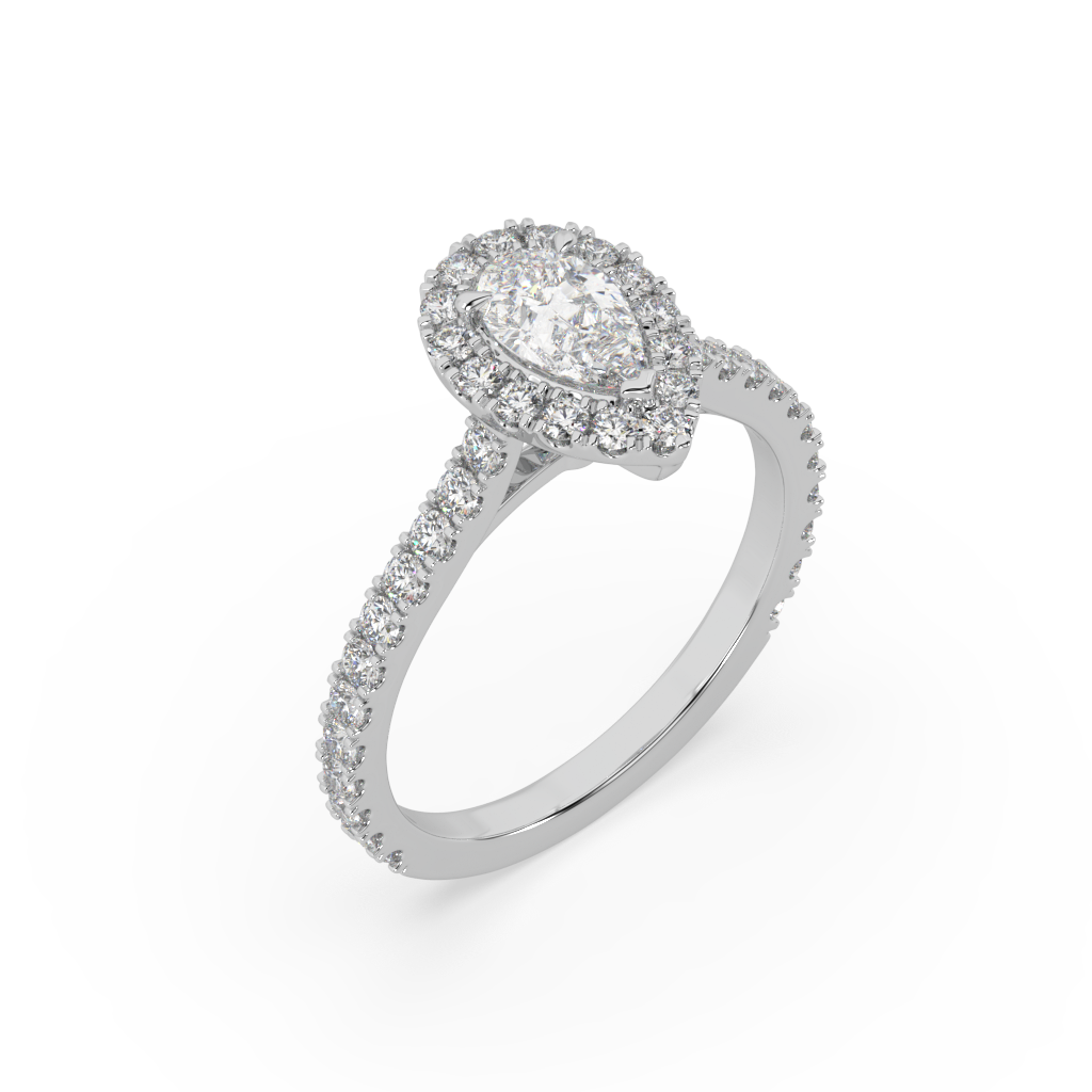 Pear Shape Halo Ring