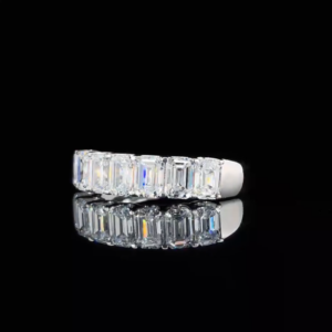 7 Emerald Cut Diamond Anniversary Ring 01