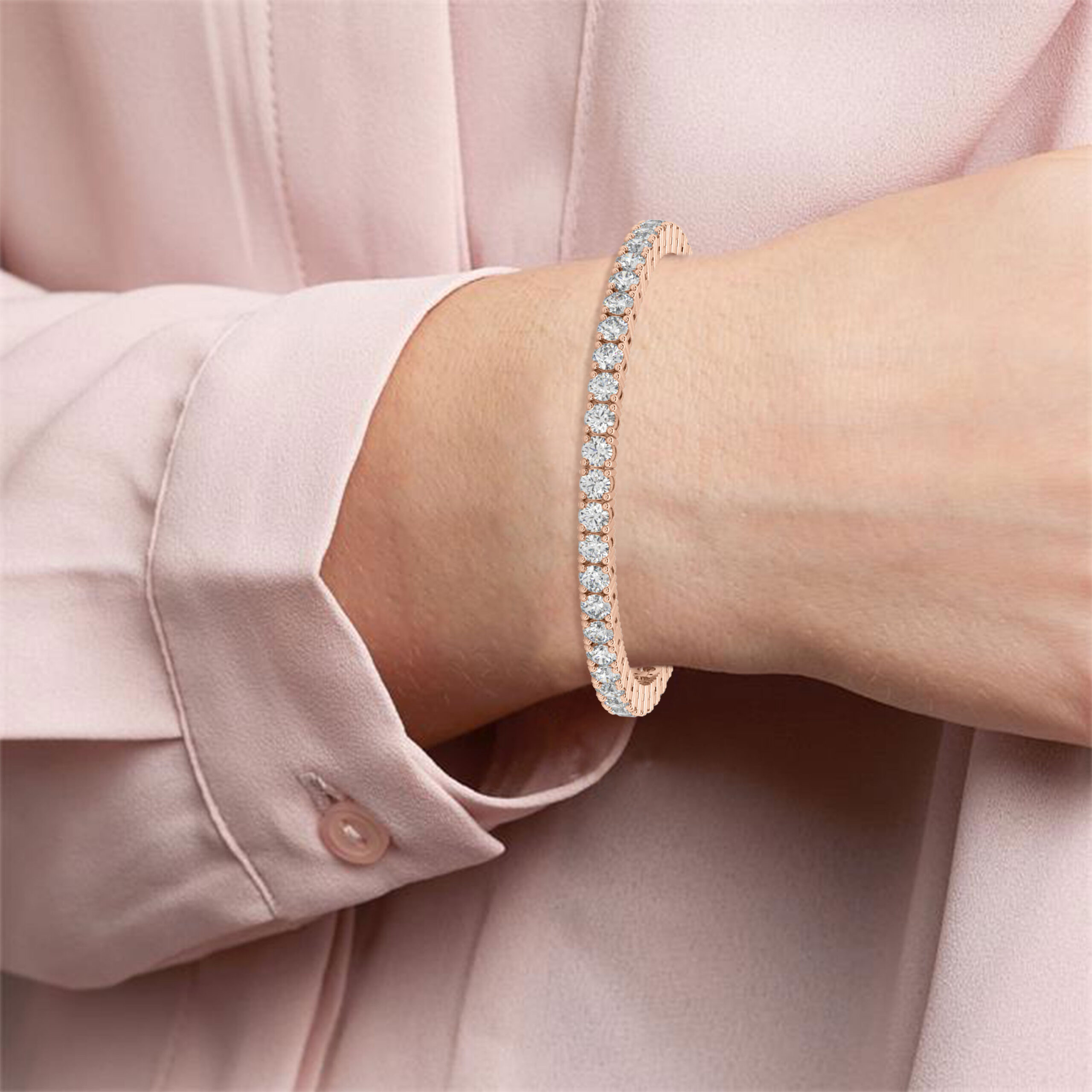 rose gold diamond tennis bracelet 05