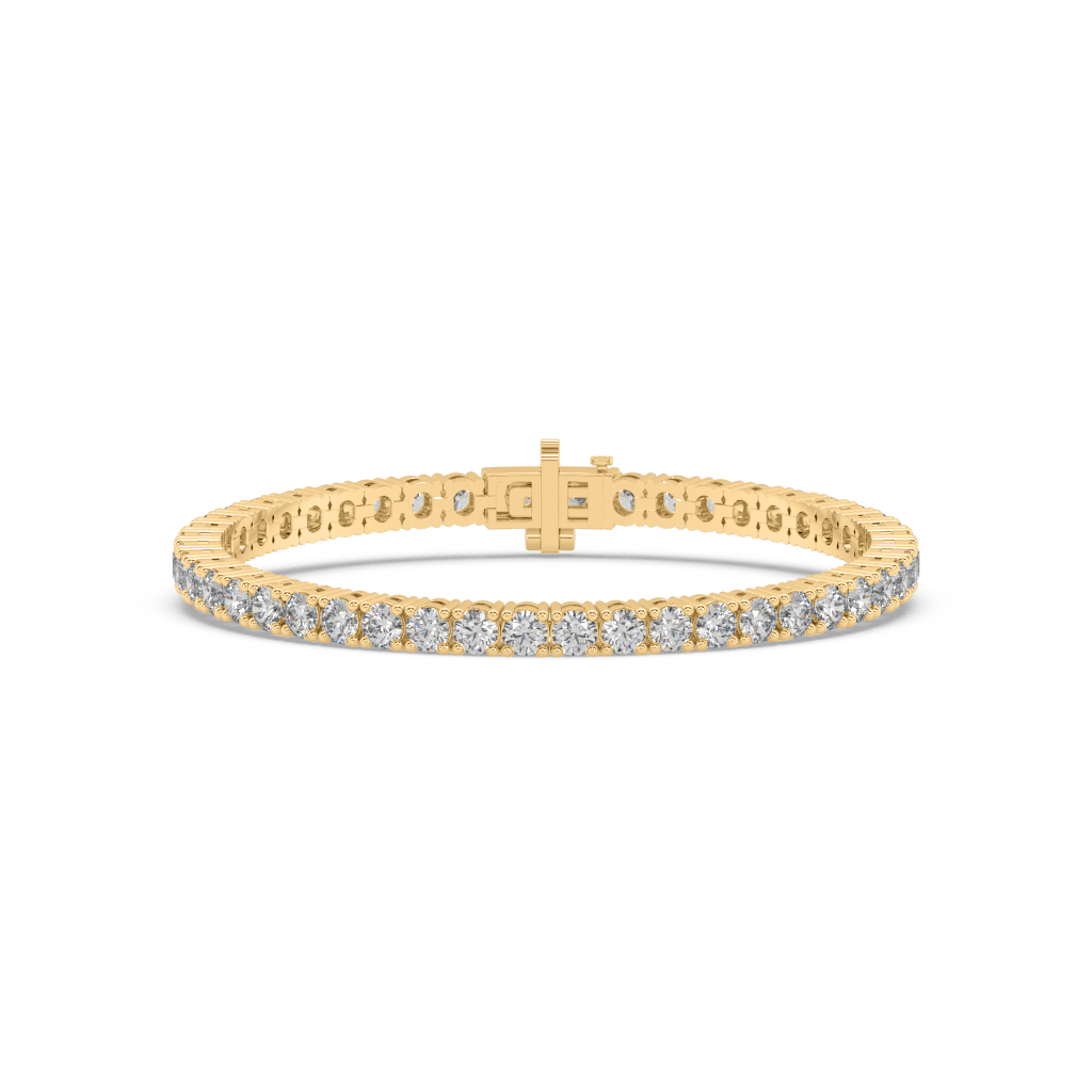 Yellow Gold Diamond Tennis Bracelet 01