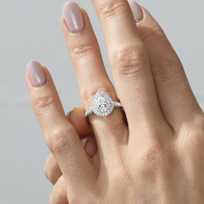 Diamond Pear Shaped Halo Ring WG6 Model